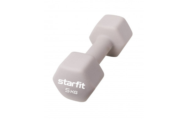 Гантель неопреновая 5 кг Star Fit DB-201 тепло-серый пастель 600_380