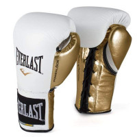 Перчатки боевые 8oz Everlast Powerlock P00000631 белый\золотой