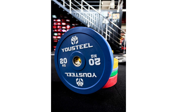 Диск 20кг YouSteel EVO Bumper Plate синий 600_380