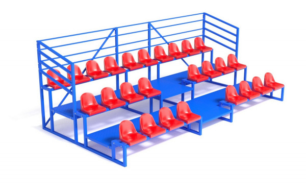 Трибуна, трехрядная, с ограждением Glav 20.008 600_380