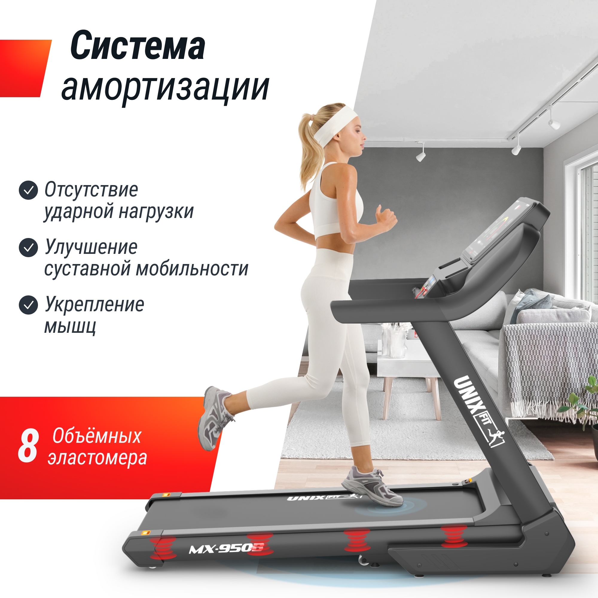 Беговая дорожка UnixFit MX-950B 2000_2000