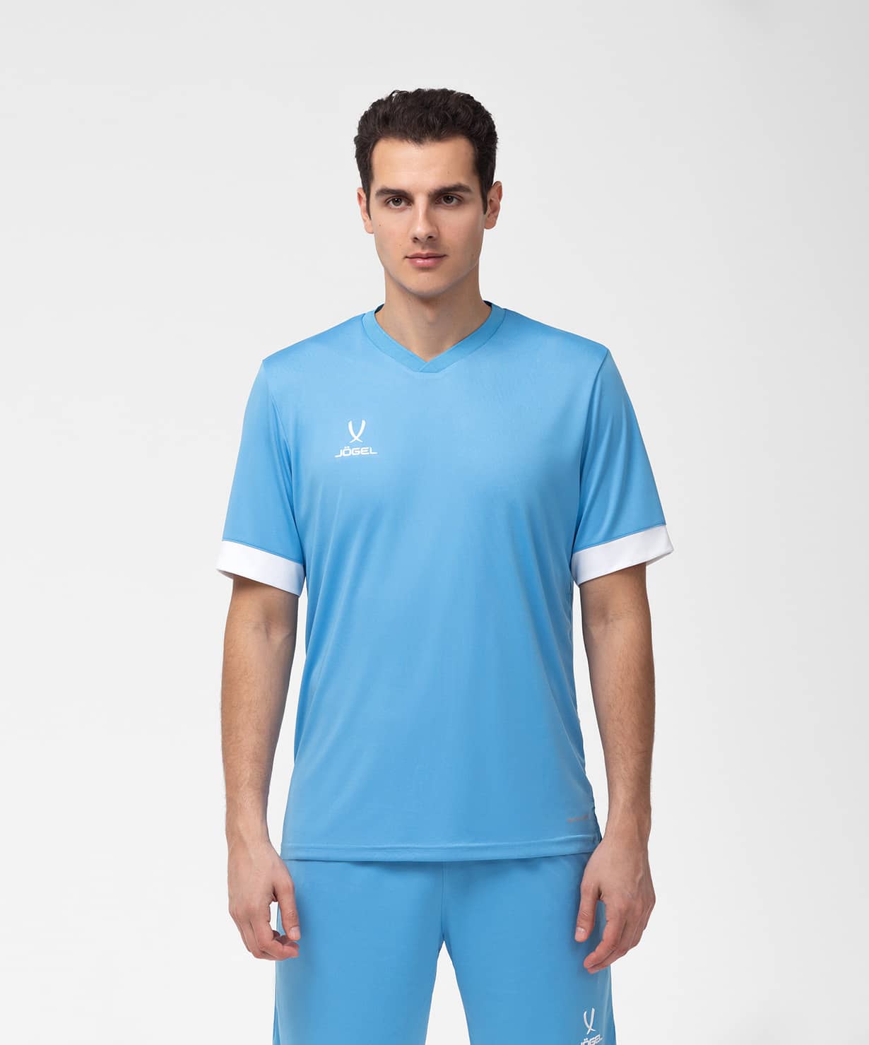 Футболка игровая Jogel DIVISION PerFormDRY Union Jersey, голубой/белый/белый 1230_1479