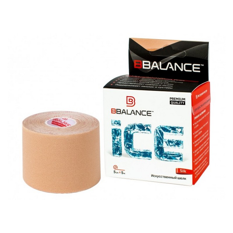 Кинезио тейп BBalance ICE 5x500 см Бежевый 800_800