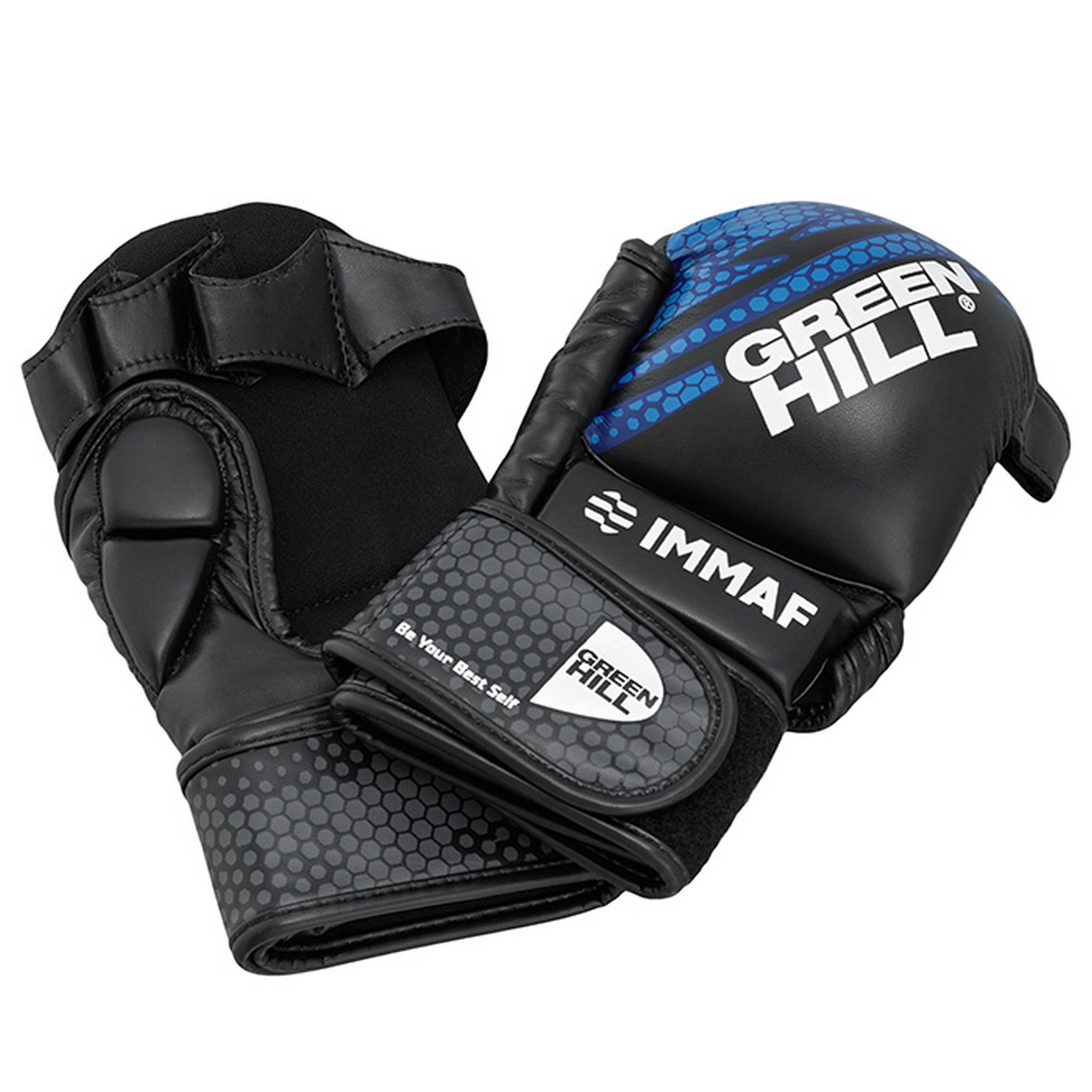 Перчатки MMA Green Hill MMAF approved MMI-602 черно-синий 2000_2000