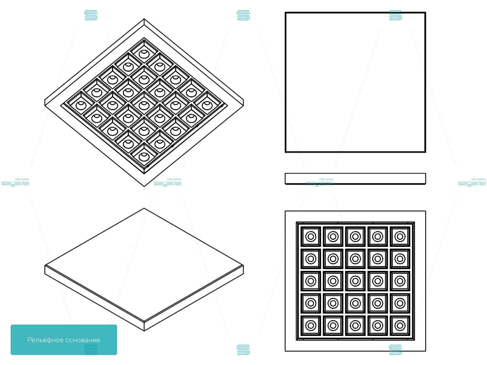 Резиновая плитка Sagama Tile EPDM 1601_1202